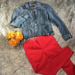 Maurices Peplum Denim Blazer Size S